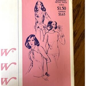UNCUT Vintage 1970s Stretch & Sew 250 Sewing Pattern Size XXS-XXL Cap Sleeve Top